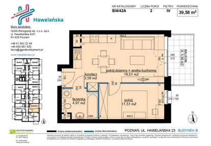 Mieszkanie w inwestycji: Osiedle Hawelańska etap III - bud. B