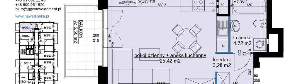 Mieszkanie w inwestycji: Osiedle Hawelańska etap III - bud. B