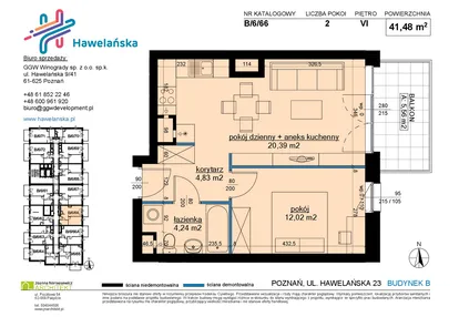 Mieszkanie w inwestycji: Osiedle Hawelańska etap III - bud. B