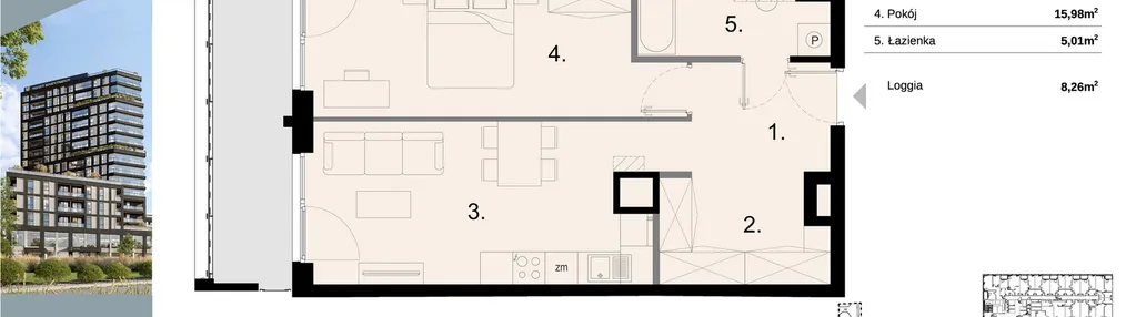 Mieszkanie w inwestycji: Sky Trust etap II - apartamenty inwestycyjne 23% VAT PRS