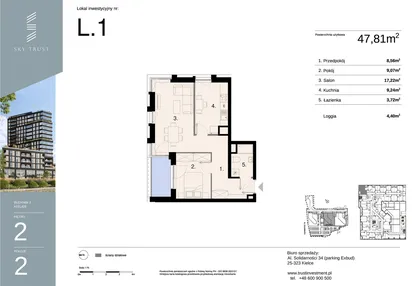 Mieszkanie w inwestycji: Sky Trust etap II - apartamenty inwestycyjne 23% VAT PRS