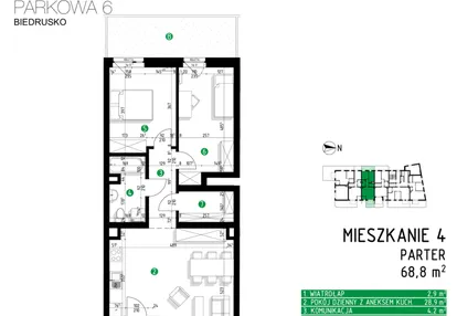 Mieszkanie w inwestycji: Parkowa 6B - ETAP II