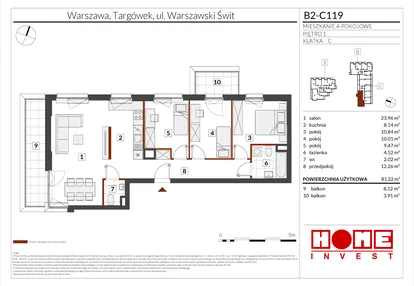Mieszkanie w inwestycji: Warszawski Świt etap IX