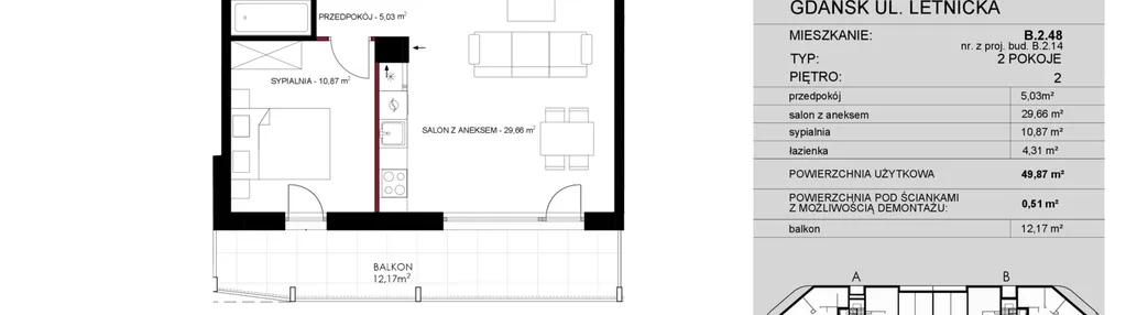 Mieszkanie w inwestycji: Letnicka Residence