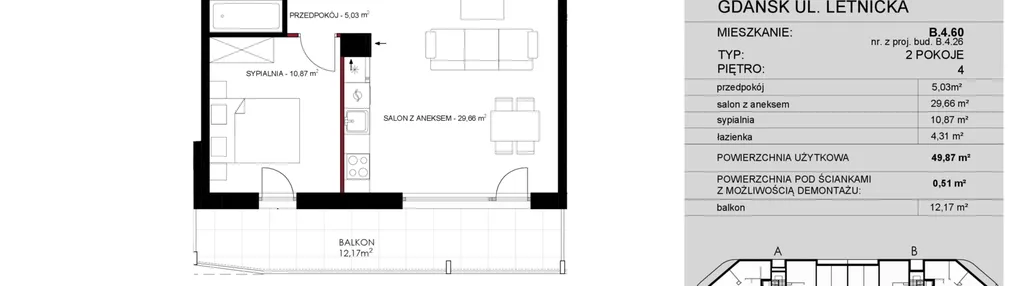 Mieszkanie w inwestycji: Letnicka Residence