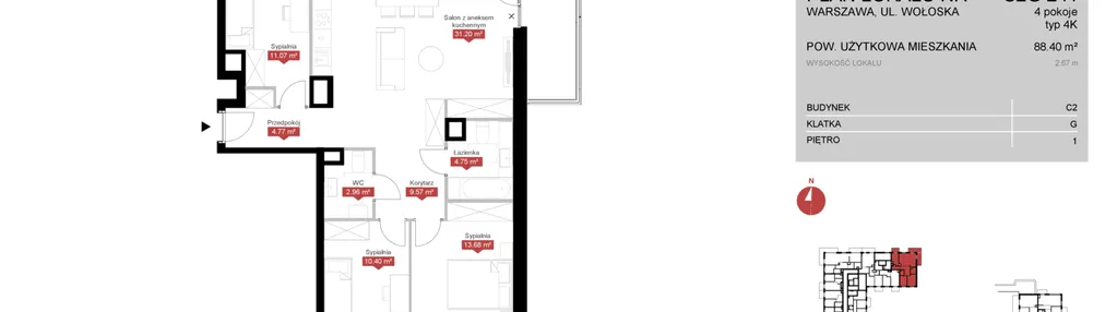 Mieszkanie w inwestycji: Modern Mokotów etap 3, budynek C1 i C2