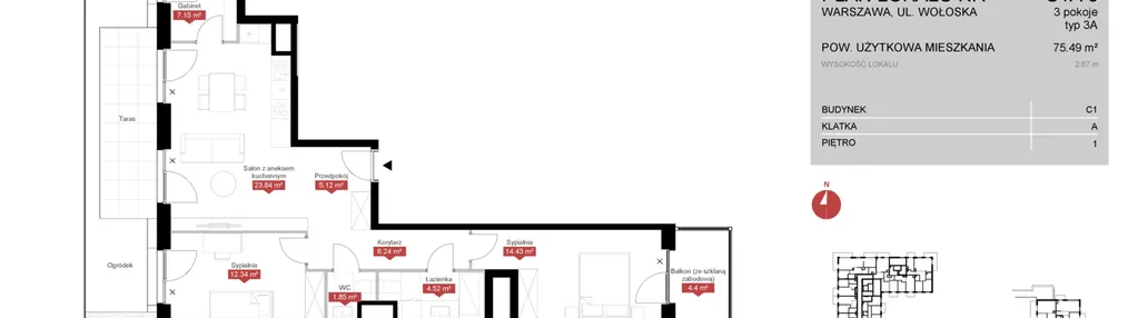 Mieszkanie w inwestycji: Modern Mokotów etap 3, budynek C1 i C2