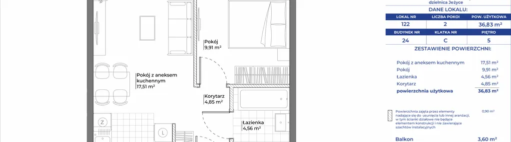 Mieszkanie w inwestycji: Ogrody Nałkowskiej