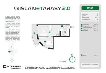 Mieszkanie w inwestycji: Wiślane Tarasy 2.0 budynek C