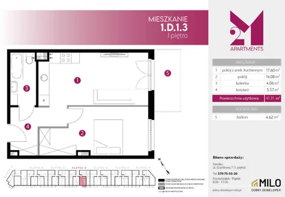 Mieszkanie w inwestycji: 2M Apartments etap IV