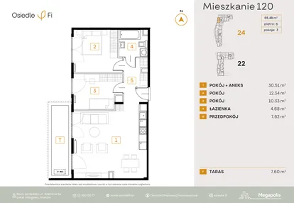 Mieszkanie w inwestycji: Osiedle Fi bud. 22, 24