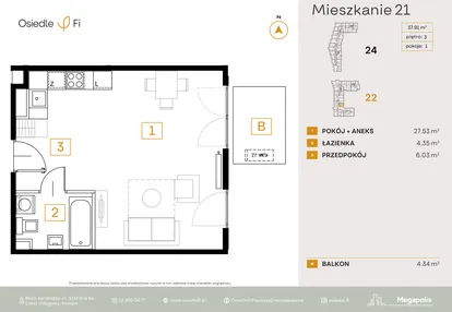 Mieszkanie w inwestycji: Osiedle Fi bud. 22, 24