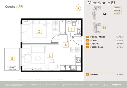 Mieszkanie w inwestycji: Osiedle Fi bud. 22, 24