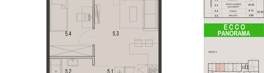 Mieszkanie w inwestycji: Ecco Panorama etap II budynki C, D