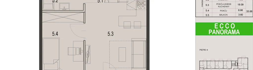 Mieszkanie w inwestycji: Ecco Panorama etap II budynki C, D