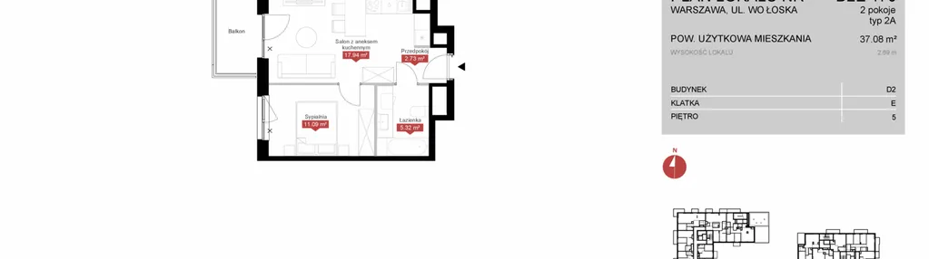 Mieszkanie w inwestycji: Modern Mokotów etap 4, budynek D1 i D2