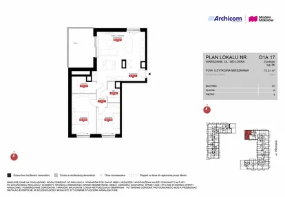 Mieszkanie w inwestycji: Modern Mokotów etap 4, budynek D1 i D2