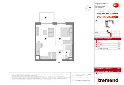Mieszkanie w inwestycji: Dzielnica Mieszkaniowa Metro Zachód - etap 8.2