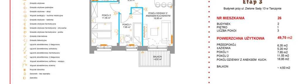 Mieszkanie w inwestycji: Zielone Sady etap III B2