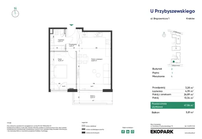 Mieszkanie w inwestycji: U Przybyszewskiego etap 4