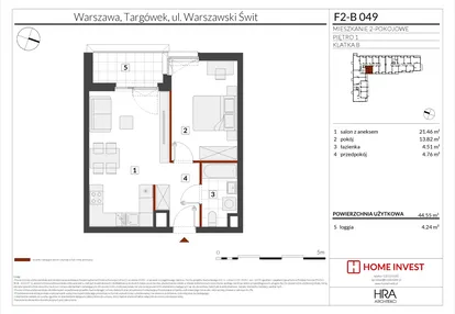 Mieszkanie w inwestycji: Warszawski Świt XIV