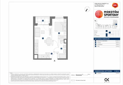 Mieszkanie w inwestycji: Mokotów Sportowy 1.3
