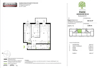 Mieszkanie w inwestycji: Snopków Park bud. B11 i B12