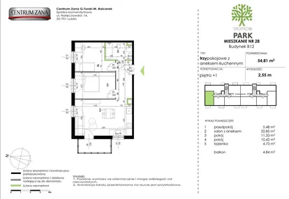 Mieszkanie w inwestycji: Snopków Park bud. B11 i B12