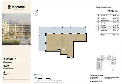 Mieszkanie w inwestycji: Koronki Apartamenty Korfantego - Etap I