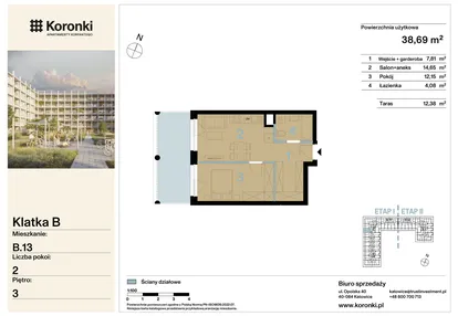 Mieszkanie w inwestycji: Koronki Apartamenty Korfantego - Etap I