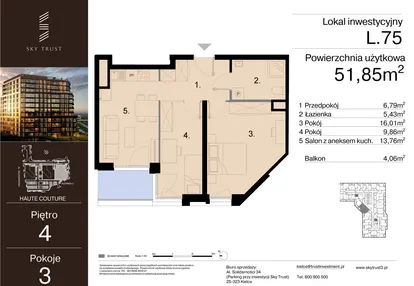 Mieszkanie w inwestycji: Sky Trust etap III - apartamenty inwestycyjne 23% VAT