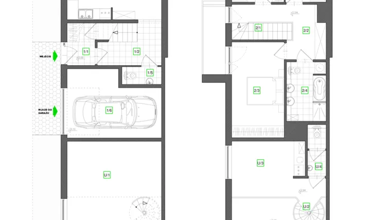 Rzut - Dom na sprzedaż 4 pokoje o powierzchni 98,85 m² - numer A1 w Os. przy ul. gen. Maczka