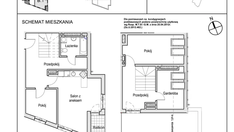 Rzut - Mieszkanie na sprzedaż 3 pokoje o powierzchni 83,28 m² - numer H 80a.4B w Słoneczny Zakątek