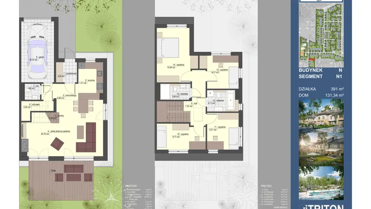 Rzut - Dom na sprzedaż 5 pokoi o powierzchni 131,34 m² - numer N1 w Triton Country 2020