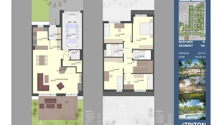 Rzut - Dom na sprzedaż 5 pokoi o powierzchni 149,13 m² - numer N4 w Triton Country 2020
