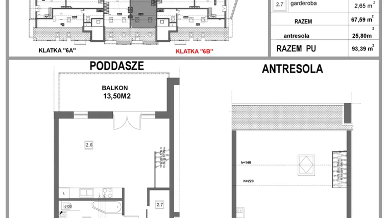 Rzut - Mieszkanie na sprzedaż 3 pokoje o powierzchni 93,39 m² - numer 6B.12 w Nehringa - etap II