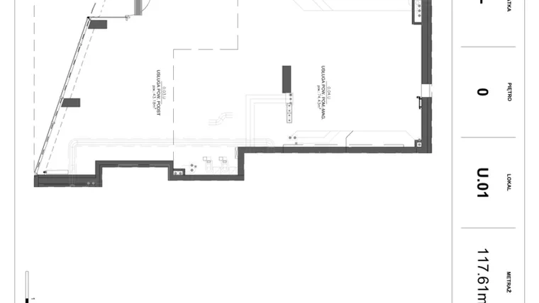 Rzut - Lokal użytkowy na sprzedaż 1 pokój o powierzchni 117,61 m² - numer U.01 w Rezydencja Konrad