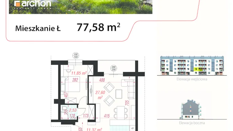 Rzut - Mieszkanie na sprzedaż 4 pokoje o powierzchni 77,58 m² - numer 6Ł w Osiedle Oliwia