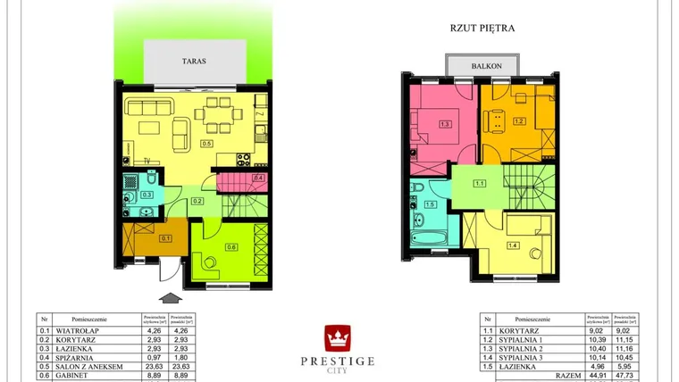 Rzut - Dom na sprzedaż 5 pokoi o powierzchni 92 m² - numer 97 w Prestige City