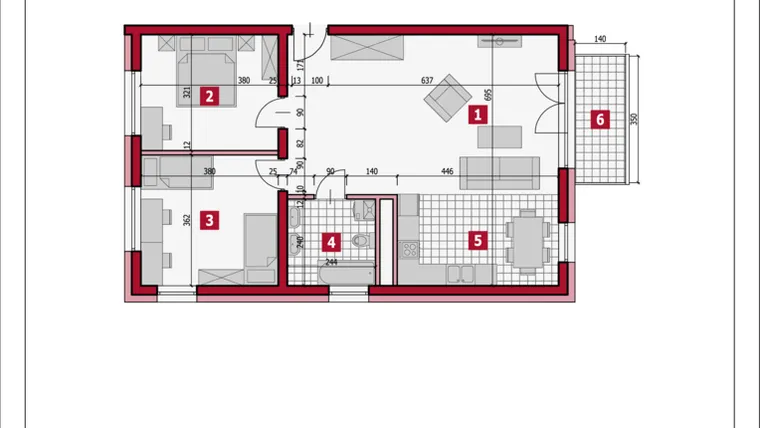 Rzut - Mieszkanie na sprzedaż 3 pokoje o powierzchni 75,22 m² - numer B5-1-A w Osiedle Lajkonik
