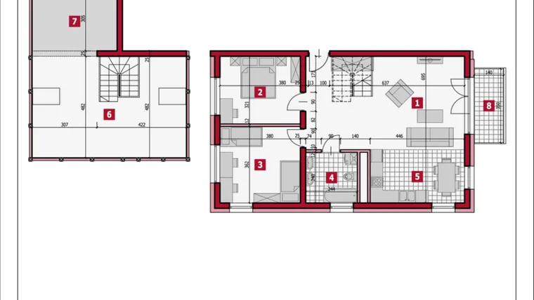 Rzut - Mieszkanie na sprzedaż 4 pokoje o powierzchni 84,62 m² - numer B5-2-A w Osiedle Lajkonik